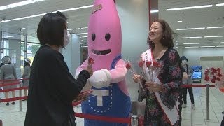 カーネーション３３３３本配布 東京タワー、母の日を前に