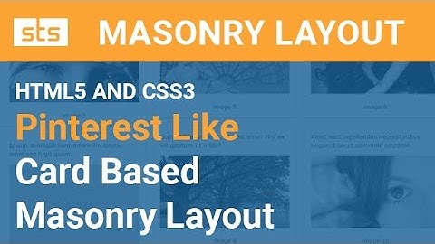 How to Create Masonry Layout CSS3 &  HTML5 - Material Design Card Based Pinterest Like Column Layout