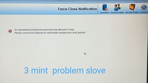 Un-uploaded packet has reached max allowed 2 days.Please connect to internet for autamatic packet,