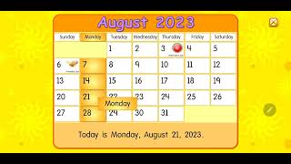 Starfall Daily Calendar - August 21, 2023