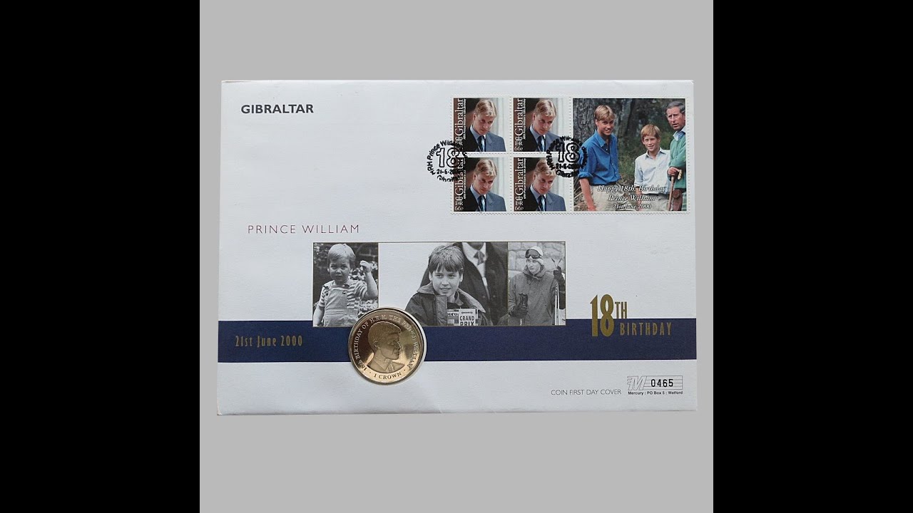 2000 Prince William 18th Birthday 1 Crown Coin Cover - First Day