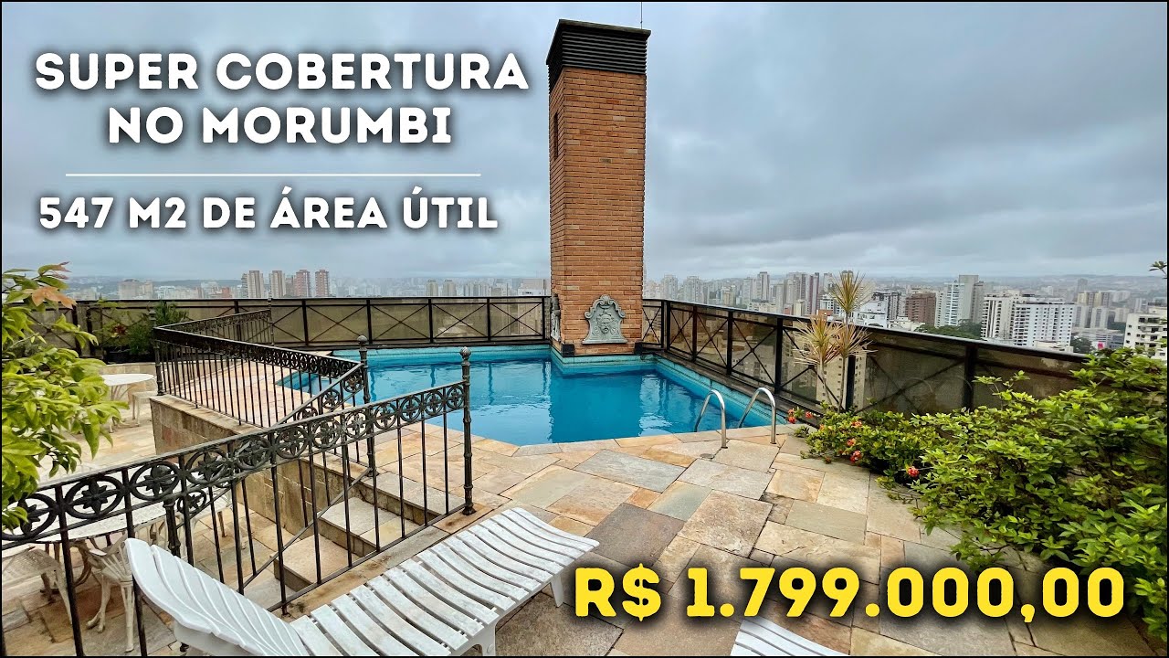 SUPER COBERTURA DE 547M² NO MORUMBI, POR R$ 1.799.000,00