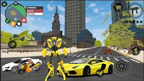 Golden Robot car Transformer- Futuristic Super Car | Android Game Play