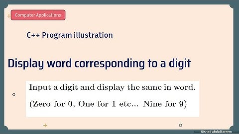 C++ : Convert Digit To Word : Plus Two Computer Practical Questions