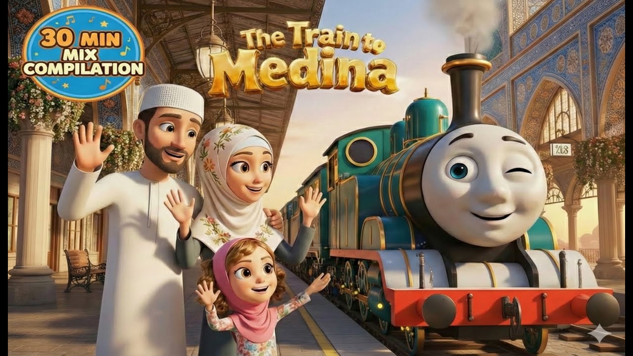 30 Min Compilation | Choo Choo Train To Madinah| Train to Makkah Muslim Rhymes & more