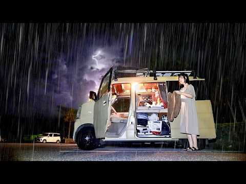 雷の夜を過ごす。沖縄での車生活は初めての事ばかり。