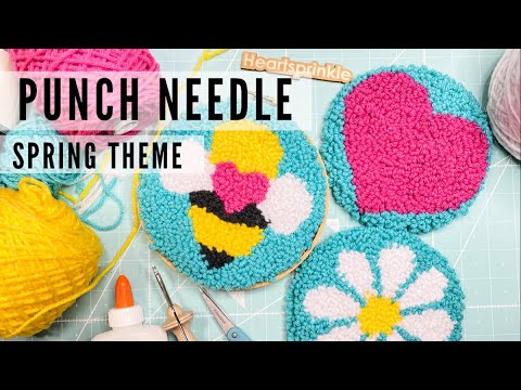 Punch Needle Bee and Flower + UPDATE @heartsprinkle