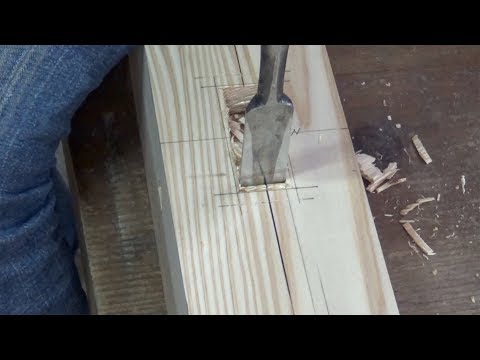 宮大工が職人技で教える初心者のための"込み栓穴とほぞ穴"の空け方動画　Making a Hozo Ana(Mortise)
