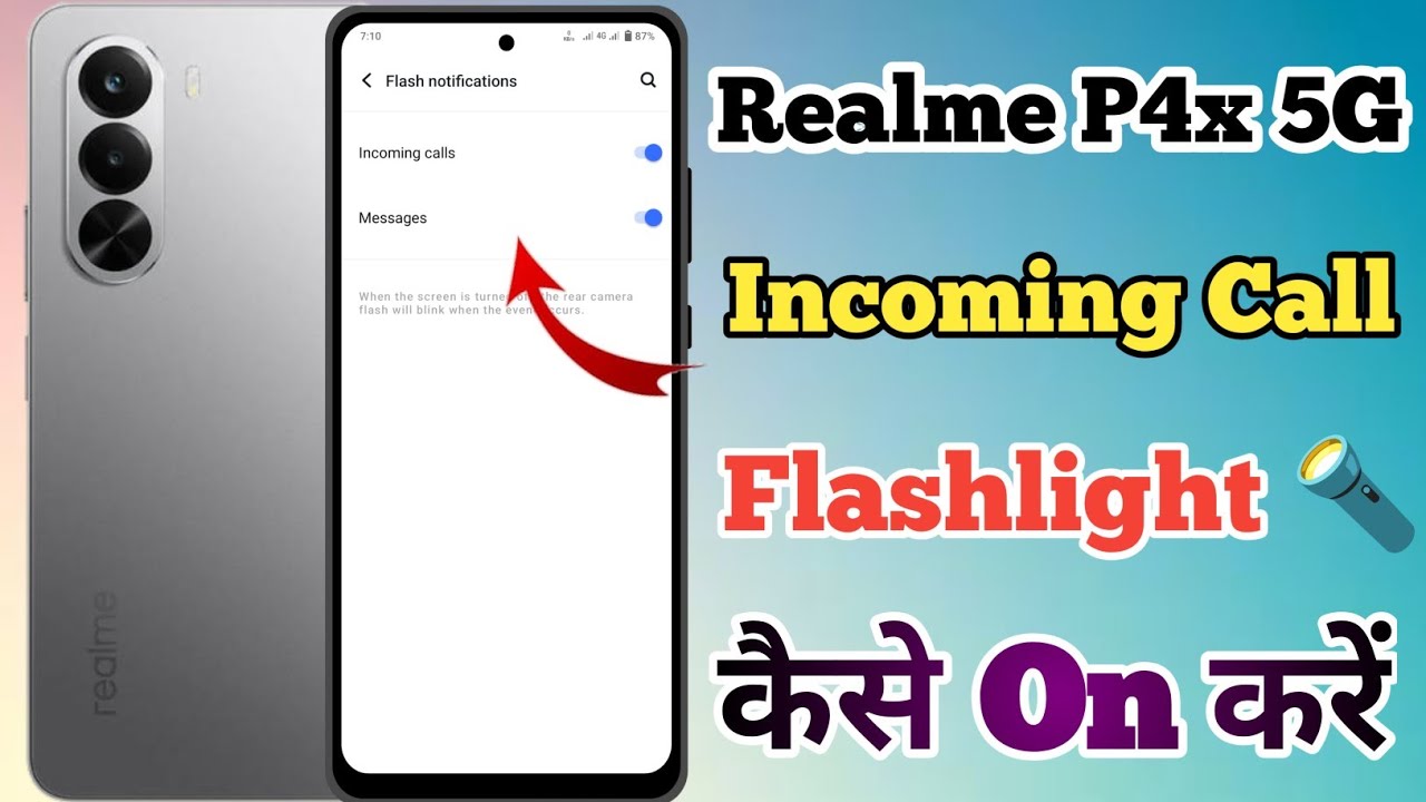 Realme P4x 5g Incoming Call Flash Light Setting Kaise On Kare // Incoming Call Flash Light In Realme