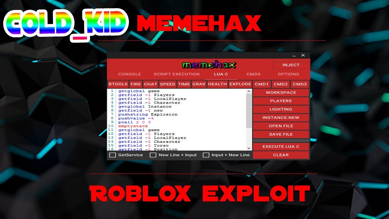 Roblox Memehax Demo Lua C Executor Script Executor And Much Much More Patched August 15 Youtube - full lua script executor new roblox hackexploit memehax