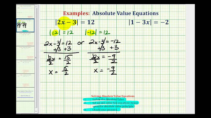 Ex 2:  Solving Absolute Value Equations