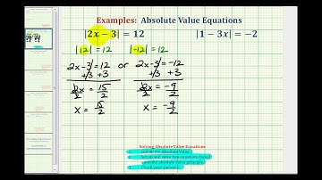 Ex 2:  Solving Absolute Value Equations