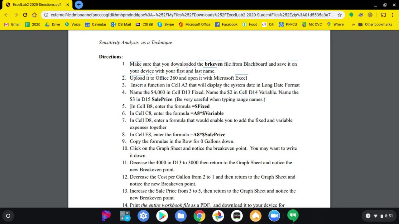 Excel Lab 2 Downloading & Uploading to Office Online