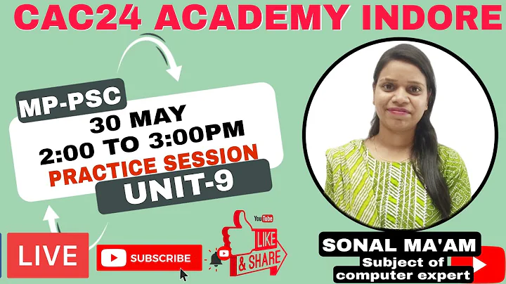 UNIT-9 COMPUTER  ||      BY SONAL MA'AM || MPPSC |...