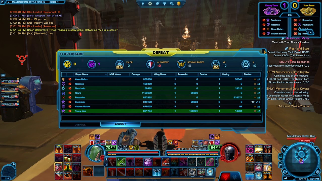 SWTOR Arena 4v4 - Midbie (43-74) PvP - 70 Imperial Operative - Mandalorian Arena