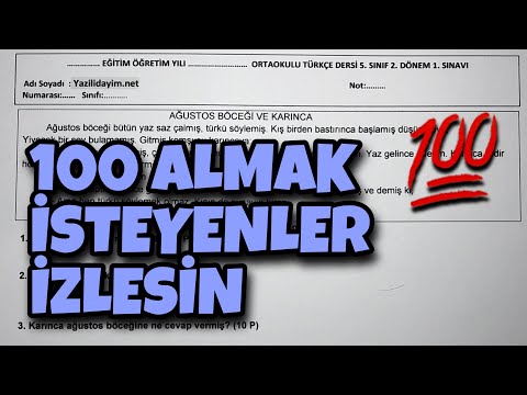 5.Sınıf Türkçe 2.Dönem 1.Yazılı