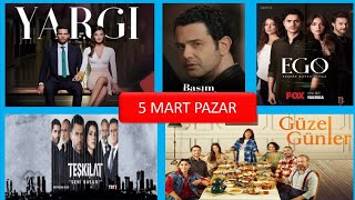 Yeni Diziler 5 Mart Pazar Reyting Sonuçları | Başim belada iyi başlamadı