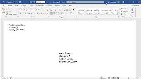 How to Mail Merge envelope using MS Access and Word - Office 365