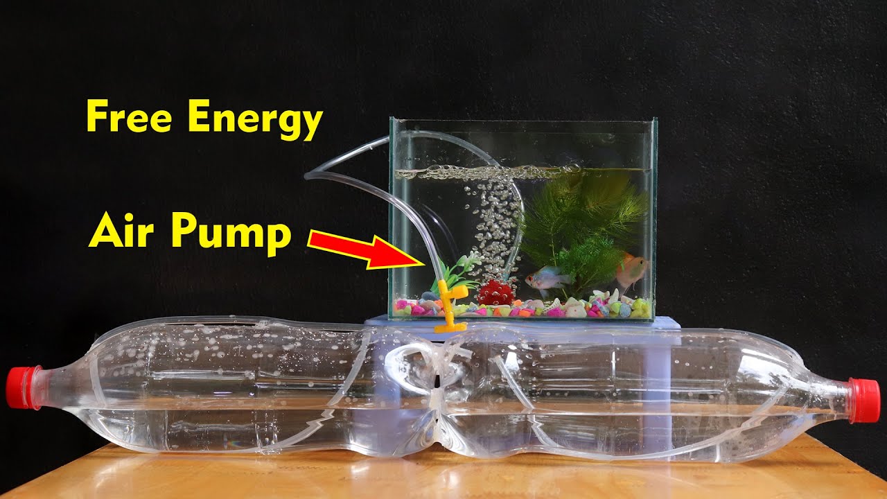 Free Energy Air Pump for Aquarium, Fish Tank with Plastic Bottle 