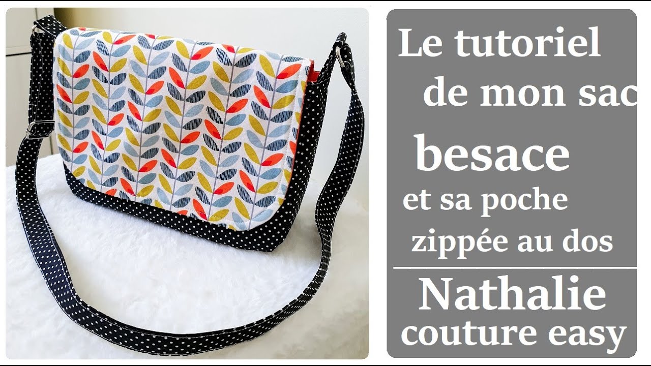 Patron gratuit pour faire un sac bandoulière par nathalie couture easy -  YouTube