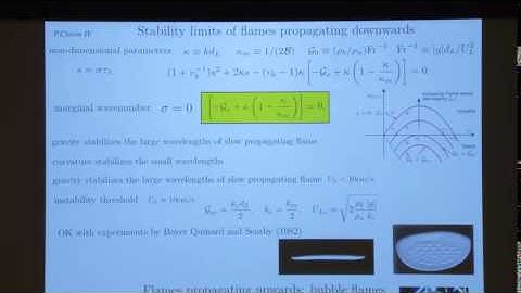 Dynamics of Combustion Waves, Clavin, Day 2, Part 2