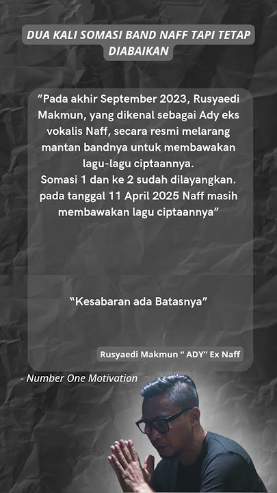 Ady Eks Naff :Kesabaranku Sidah Habis #naffband #hakcipta #fyp #beritaterbaru#musisiindonesia #viral