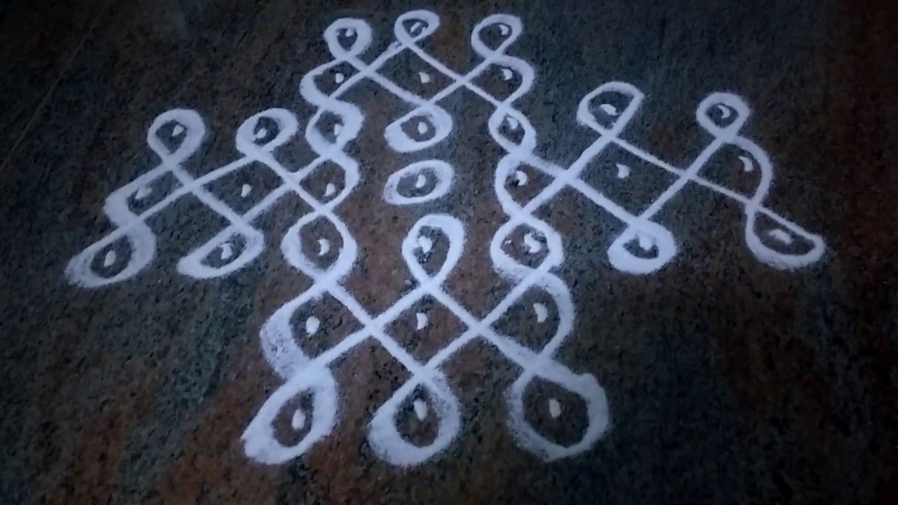 Simple 7 Dots Kolam 7 Dots Neli kolam Sikku kolam YouTube
