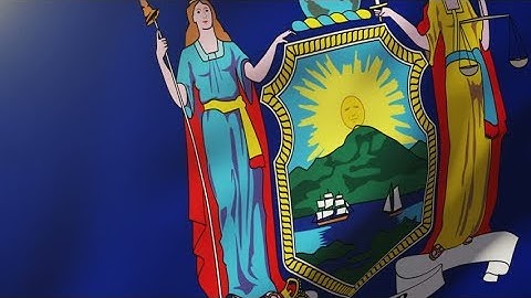 4K new york flag waving in the wind. Looping sun rises style. Animation loop Stock video