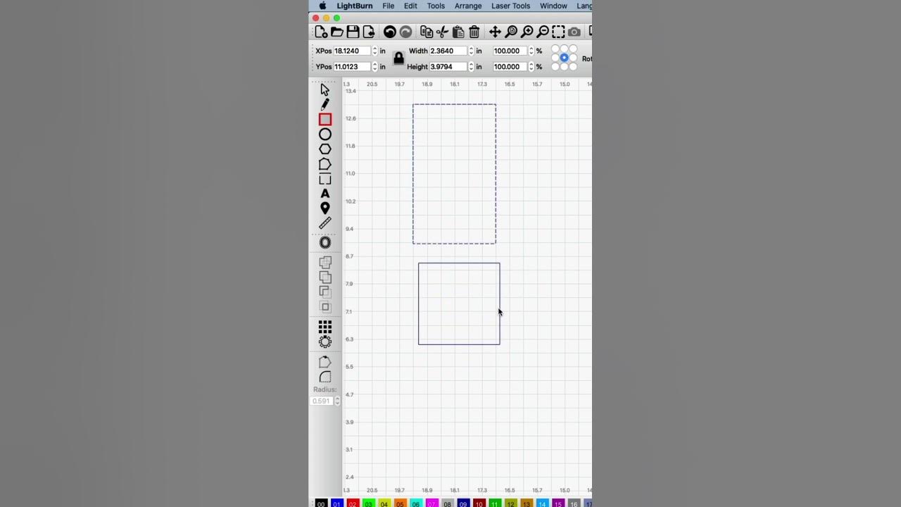 How to draw a square or rectangle in lightburn tutorial youtube