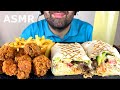 ASMR SHAWARMA, FRIED CHICKEN WINGS AND FRENCH FRIES MUKBANG (EATING SOUNDS) EATING SHOW