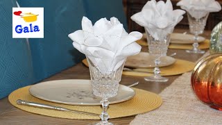 Lotus Flower Napkin Folding For Wine Glass