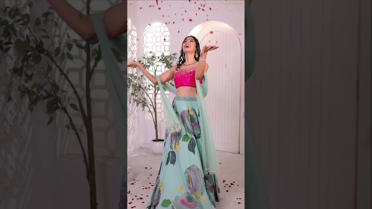 Pink and Blue floral Lehenga set #indianfashion #indiandesignerwear #lehengadesign
