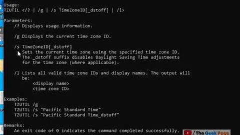 Change the time zone in windows 10 via Command prompt