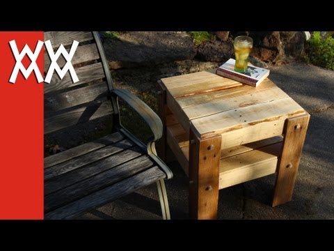 You can build this! DIY rustic side table made from free pallets.