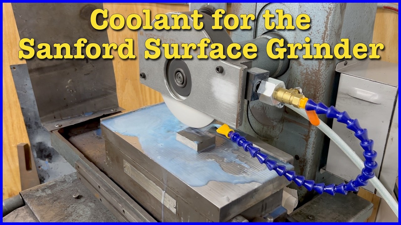 Наконец-то удалось наладить подачу охлаждающей жидкости на шлифовальном станке Sanford.