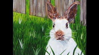 acrylic bunny rabbit paint easter painting canvas paintings paints easy beginners tutorials drawing visit