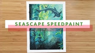 SEASCAPE SPEEDPAINT | another gouache experiment