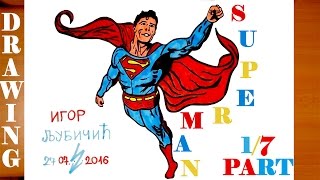 How to Draw SUPERMAN Step by Step Easy on paper Full Body and color | PART 1/7