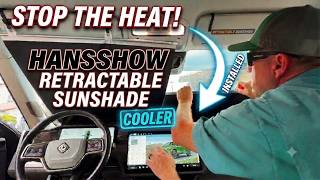 Rivian Retractable Windshield Sunshade Install | Easy Pull Sun Visor Heat Blocking