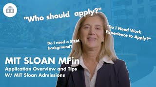 Tips for MIT Sloan's Master of Finance Application