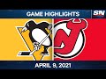 NHL Game Highlights | Penguins vs. Devils - Apr. 9, 2021