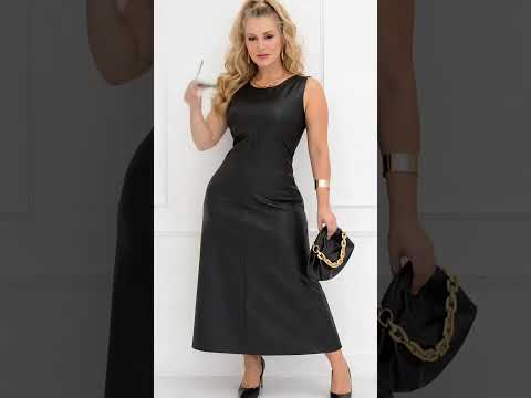Vestido Feminino Couro Regata Soltinho Moda Elegante