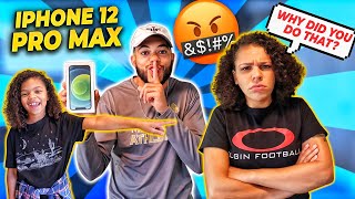 Breaking My Wife’ s Phone and Surprising Her With an IPhone 12 Prank! (She's Heated)😡