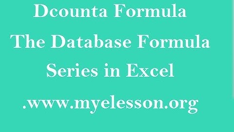MS Excel Dcounta Formula