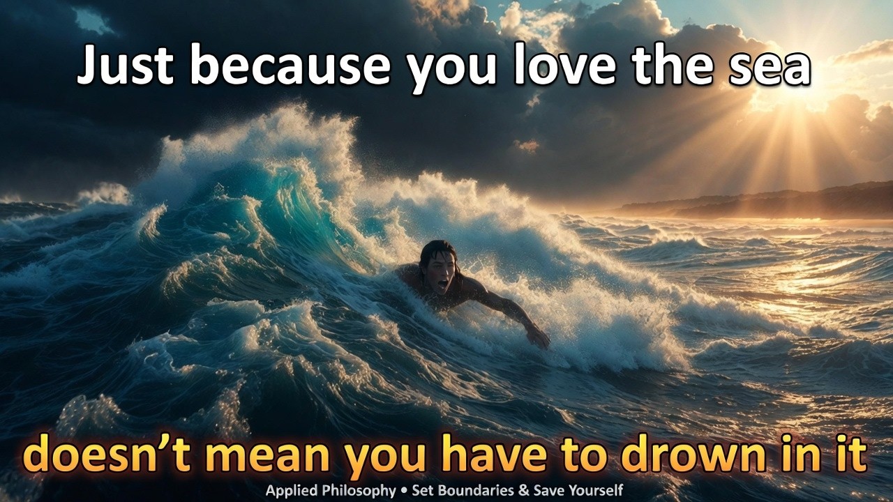 Just because you love the sea doesn't mean you have to drown in it. Applied philosophy