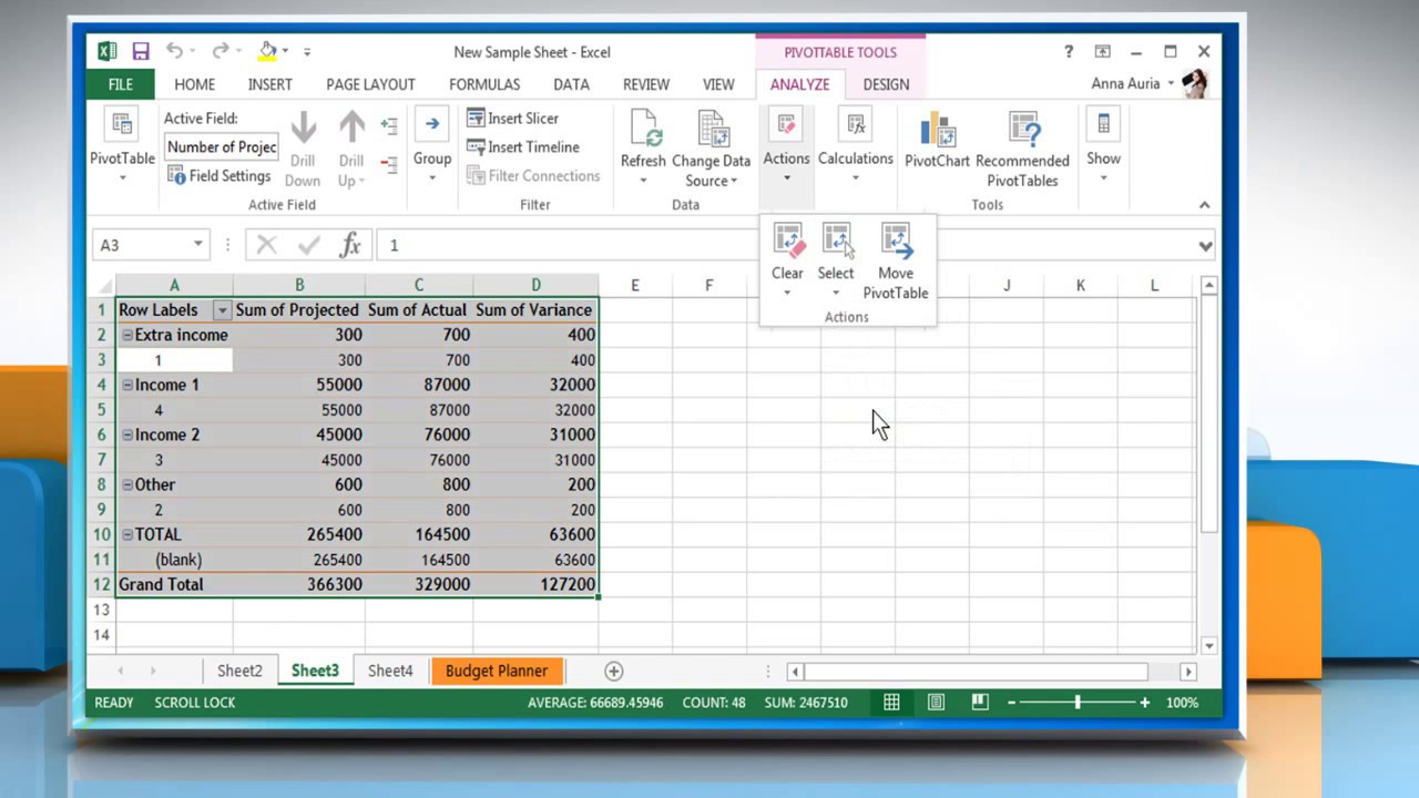 To Delete A Pivot Table In Excel 2017