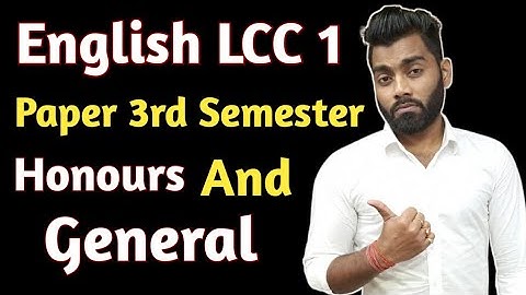 English LCC 1 Paper 3rd Semester Honours And General | Calcutta University Syllabus  CBCS | SKS SIR