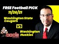 Free Football Pick Washington State Cougars vs Washington Huskies, 11/26/2021 College Football