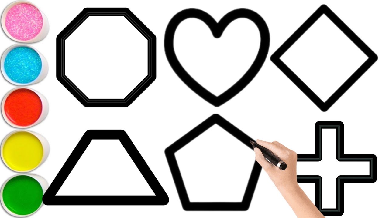 Learn to draw Shapes for kids, Learn 2d shapes, colors, abc song ...