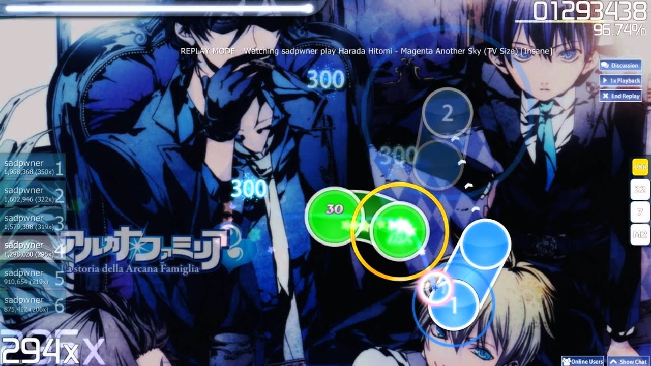 osu! Harada Hitomi - Magenta Another Sky (TV Size) (LunarSakuya) [Insane] 94%